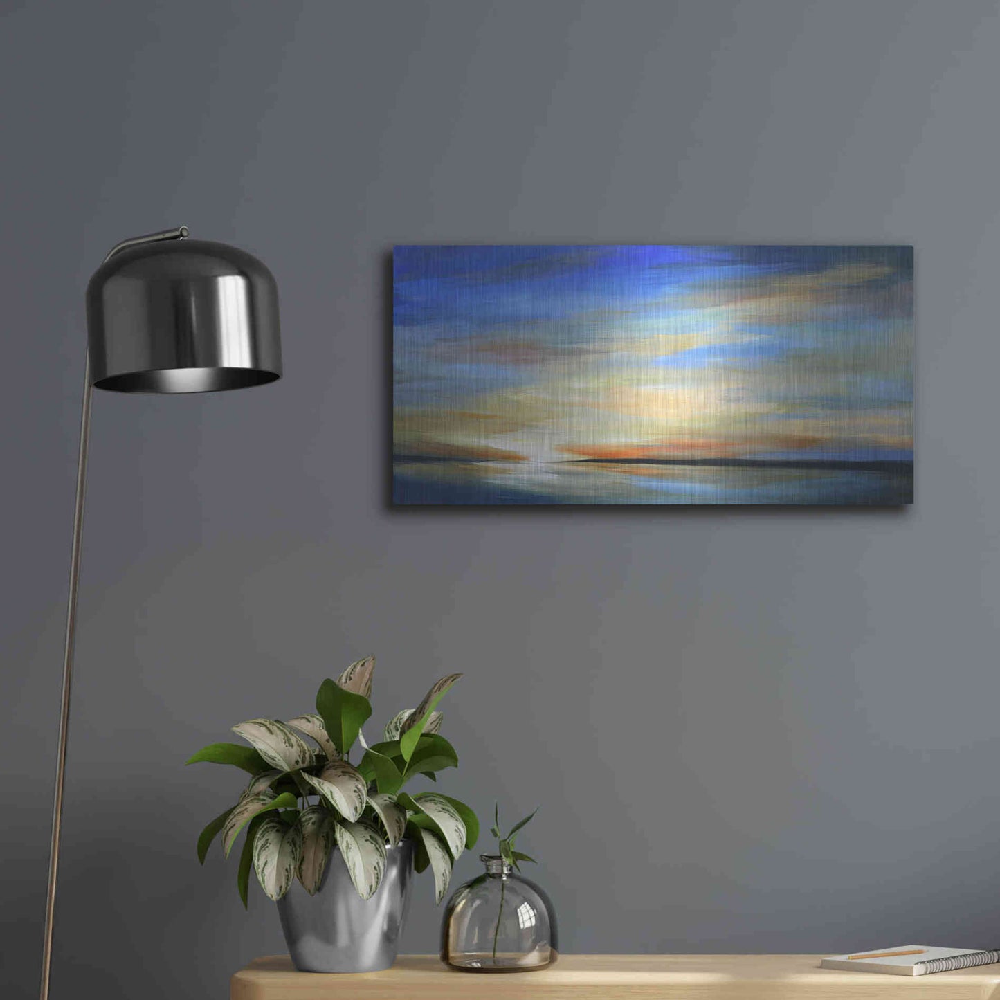 Luxe Metal Art 'April Sky II' by Sheila Finch Metal Wall Art,24x12