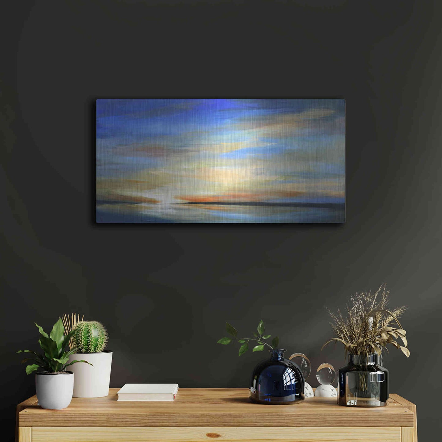 Luxe Metal Art 'April Sky II' by Sheila Finch Metal Wall Art,24x12