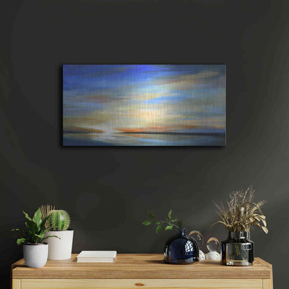 Luxe Metal Art 'April Sky II' by Sheila Finch Metal Wall Art,24x12