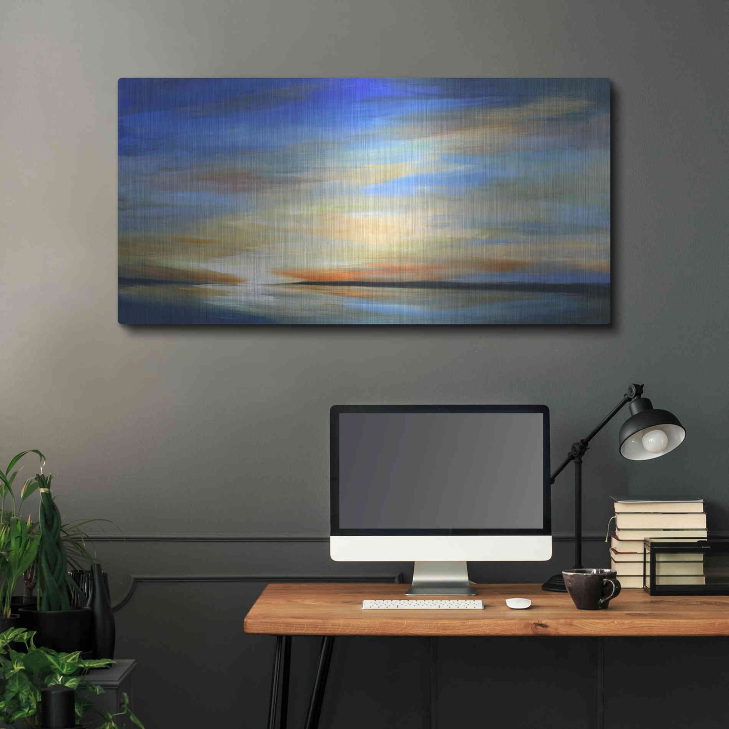 Luxe Metal Art 'April Sky II' by Sheila Finch Metal Wall Art,48x24