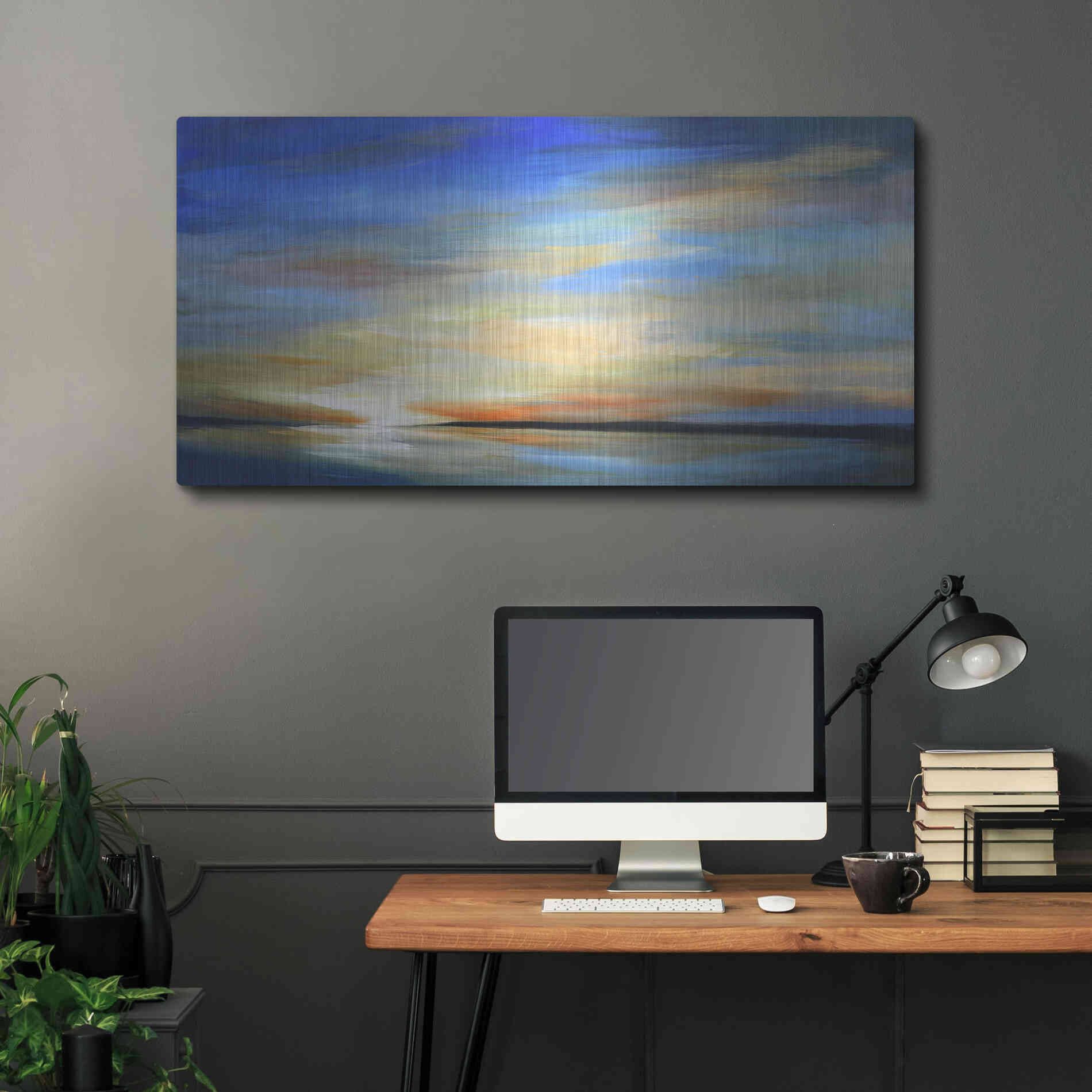 Luxe Metal Art 'April Sky II' by Sheila Finch Metal Wall Art,48x24