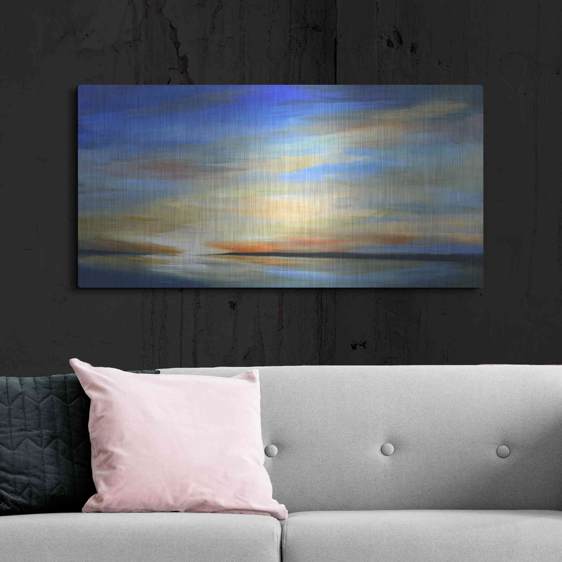 Luxe Metal Art 'April Sky II' by Sheila Finch Metal Wall Art,48x24