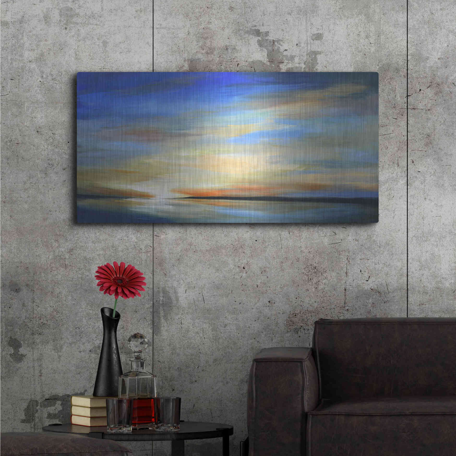 Luxe Metal Art 'April Sky II' by Sheila Finch Metal Wall Art,48x24