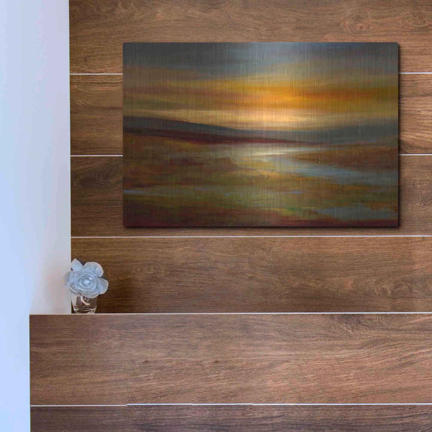 Luxe Metal Art 'Evening Sky' by Sheila Finch Metal Wall Art,16x12