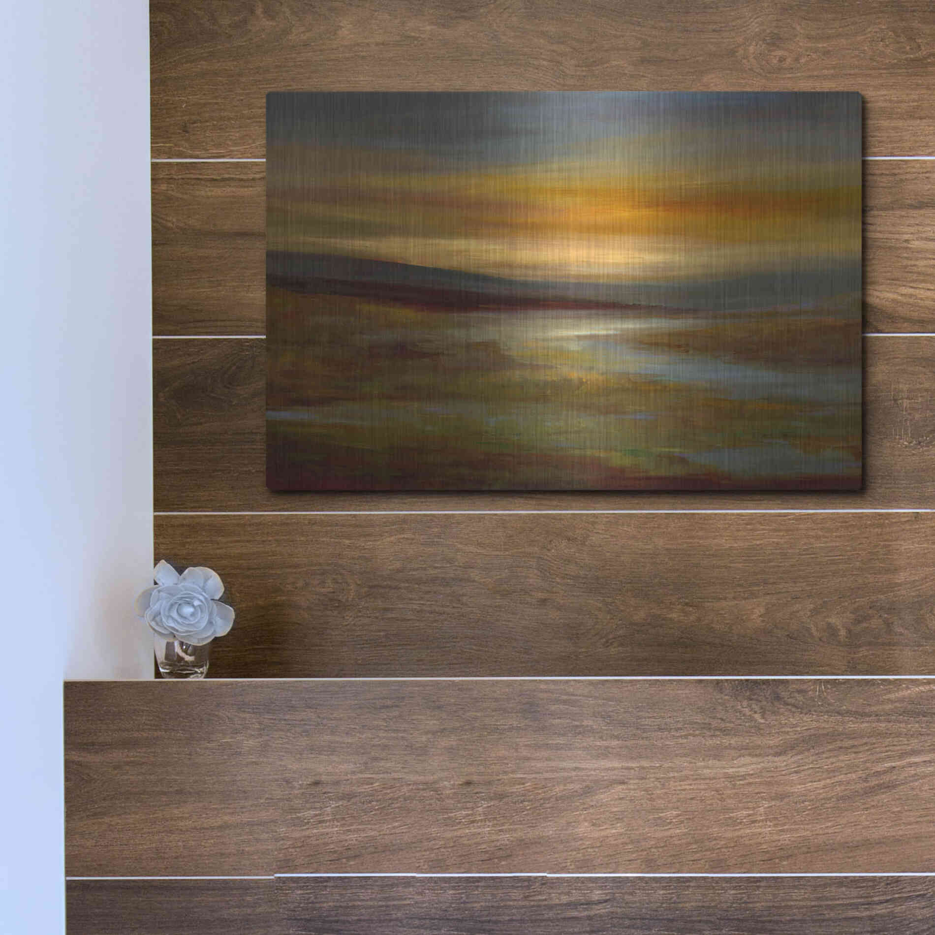 Luxe Metal Art 'Evening Sky' by Sheila Finch Metal Wall Art,16x12