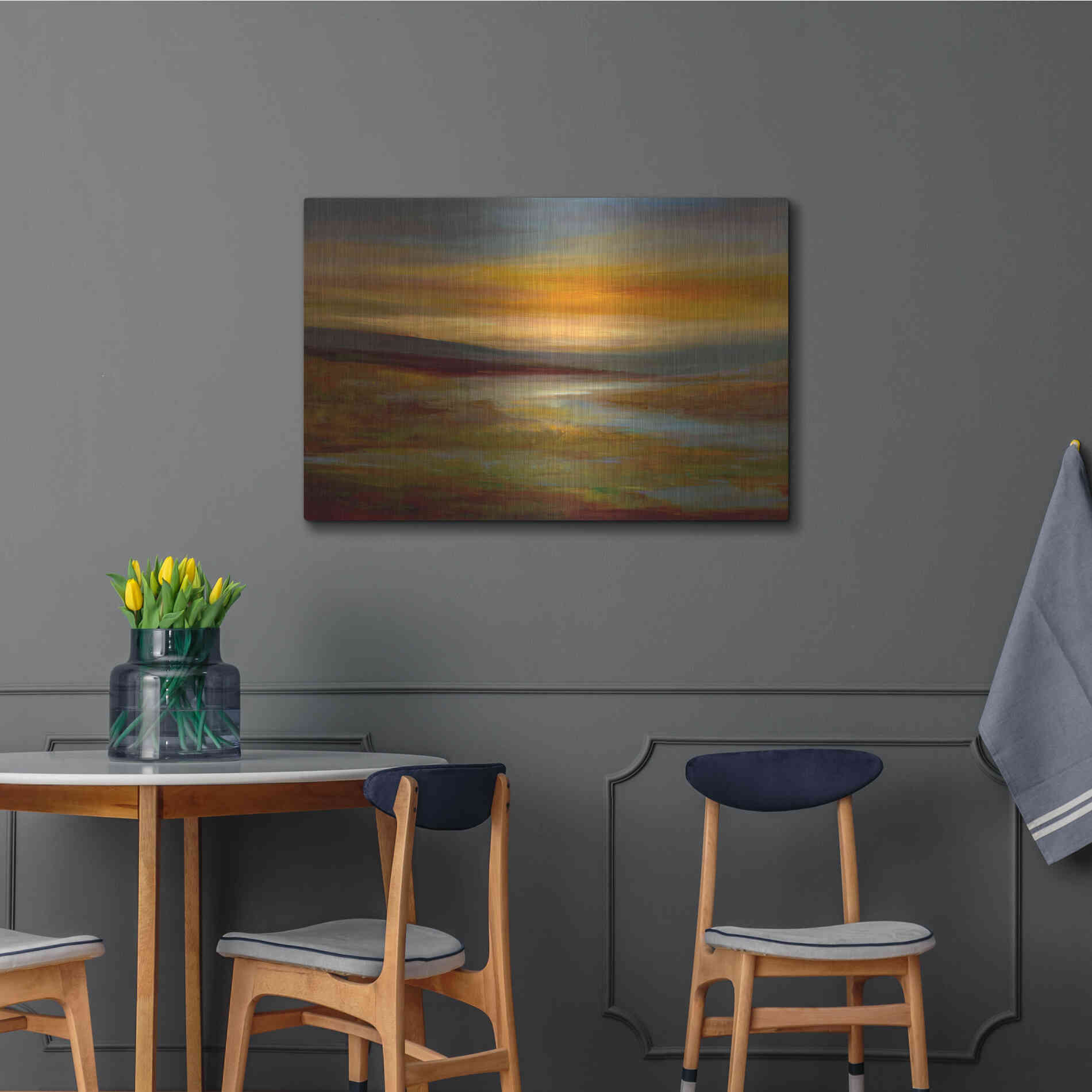 Luxe Metal Art 'Evening Sky' by Sheila Finch Metal Wall Art,36x24