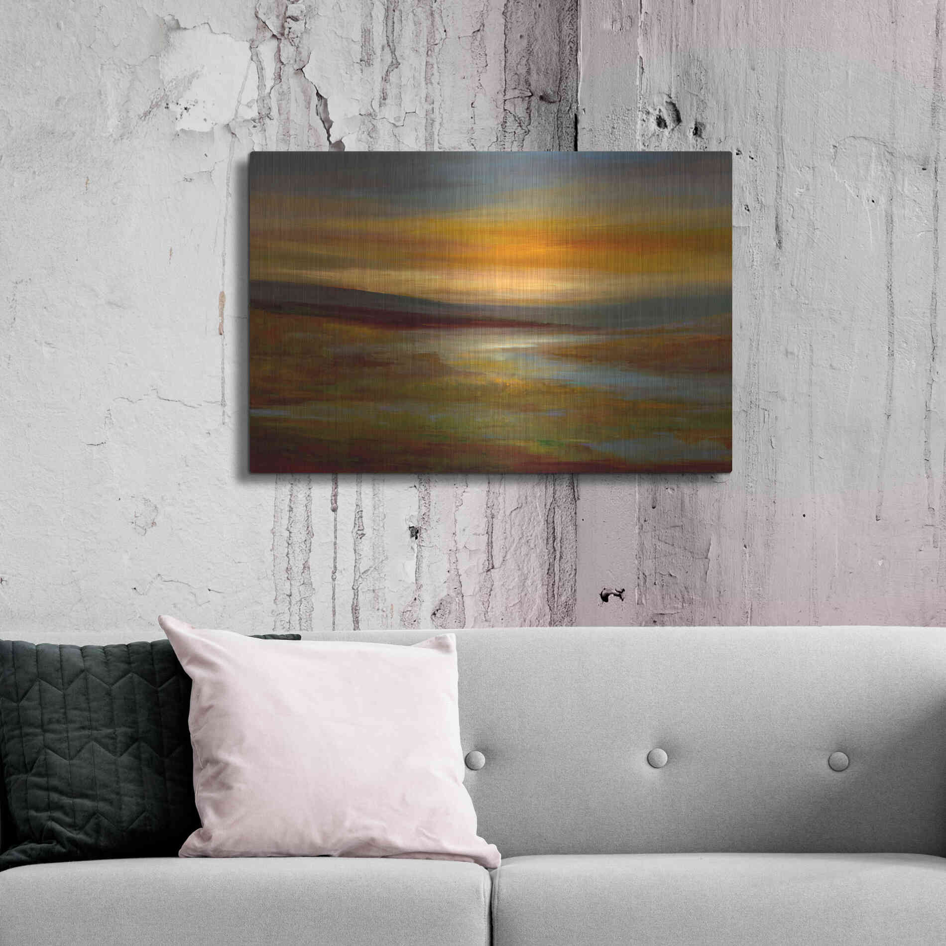 Luxe Metal Art 'Evening Sky' by Sheila Finch Metal Wall Art,36x24