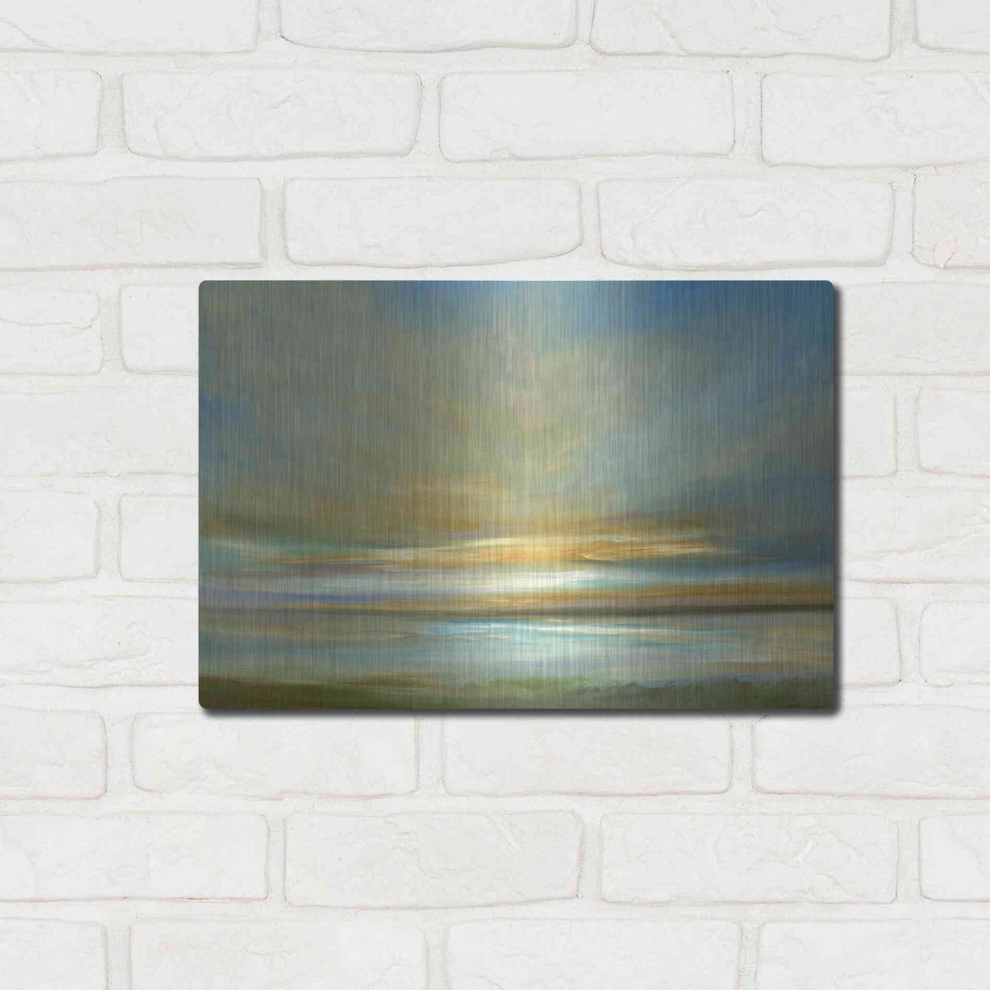Luxe Metal Art 'Light on the Dunes' by Sheila Finch Metal Wall Art,16x12