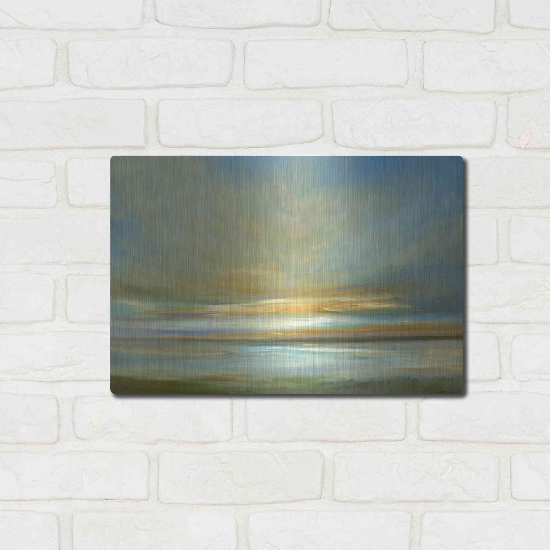 Luxe Metal Art 'Light on the Dunes' by Sheila Finch Metal Wall Art,16x12