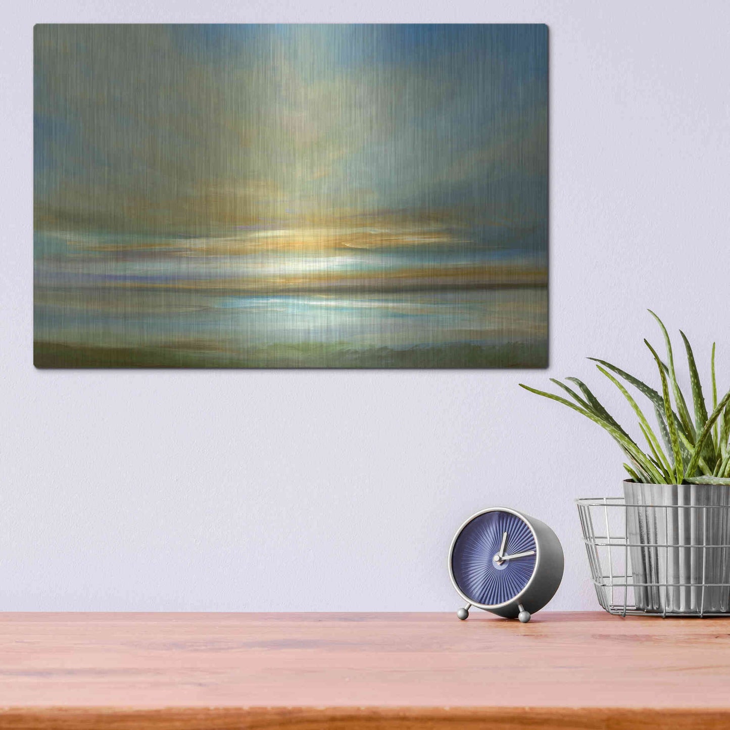 Luxe Metal Art 'Light on the Dunes' by Sheila Finch Metal Wall Art,16x12