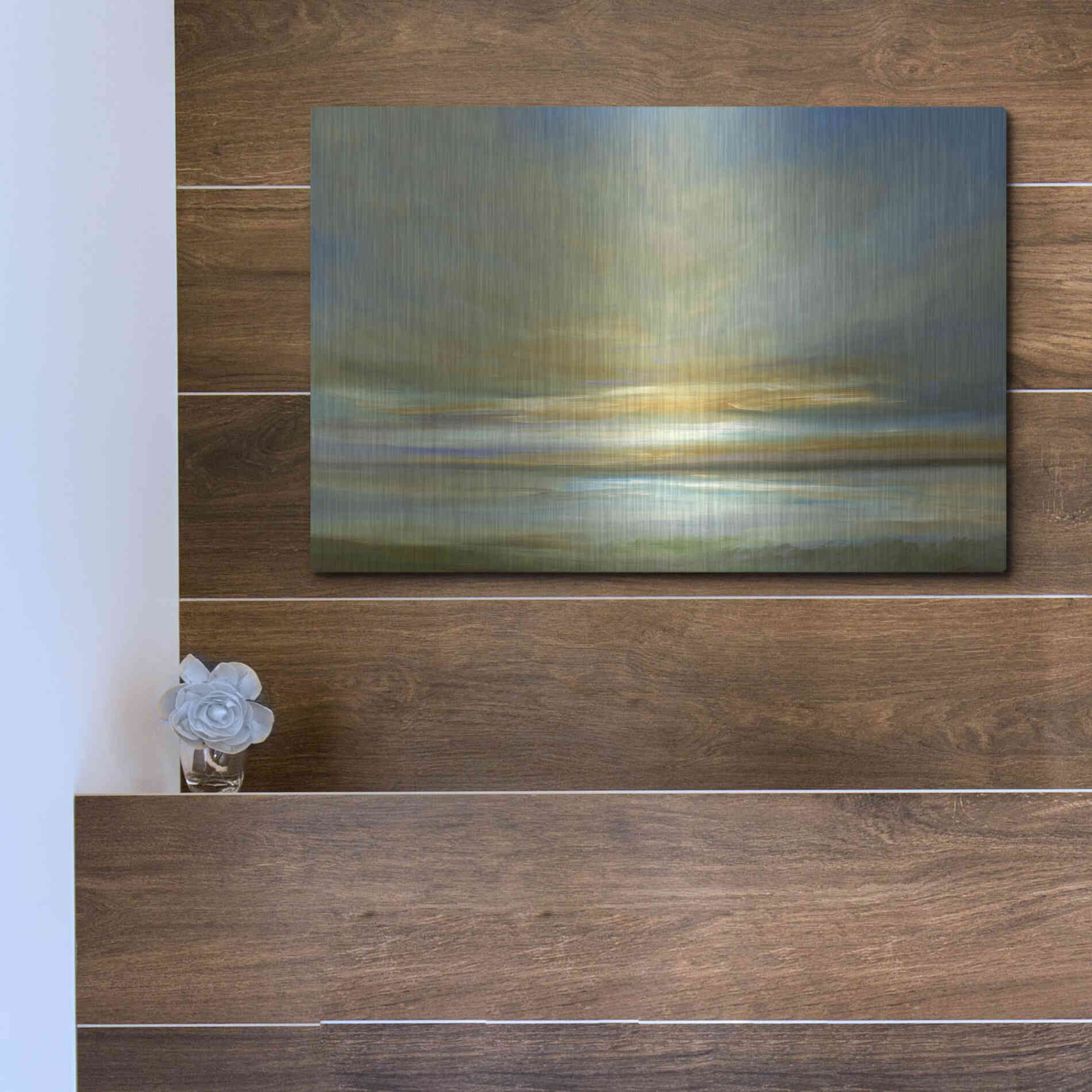 Luxe Metal Art 'Light on the Dunes' by Sheila Finch Metal Wall Art,16x12