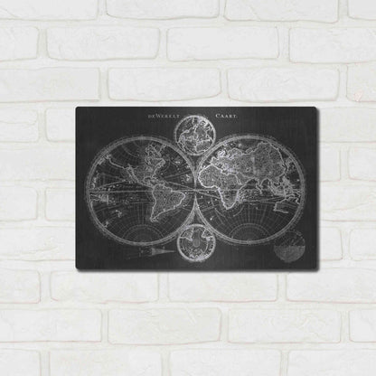 Luxe Metal Art 'Charcoal World Map' by Studio W Metal Wall Art,16x12