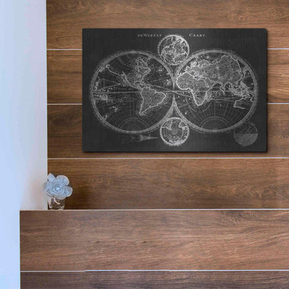 Luxe Metal Art 'Charcoal World Map' by Studio W Metal Wall Art,16x12