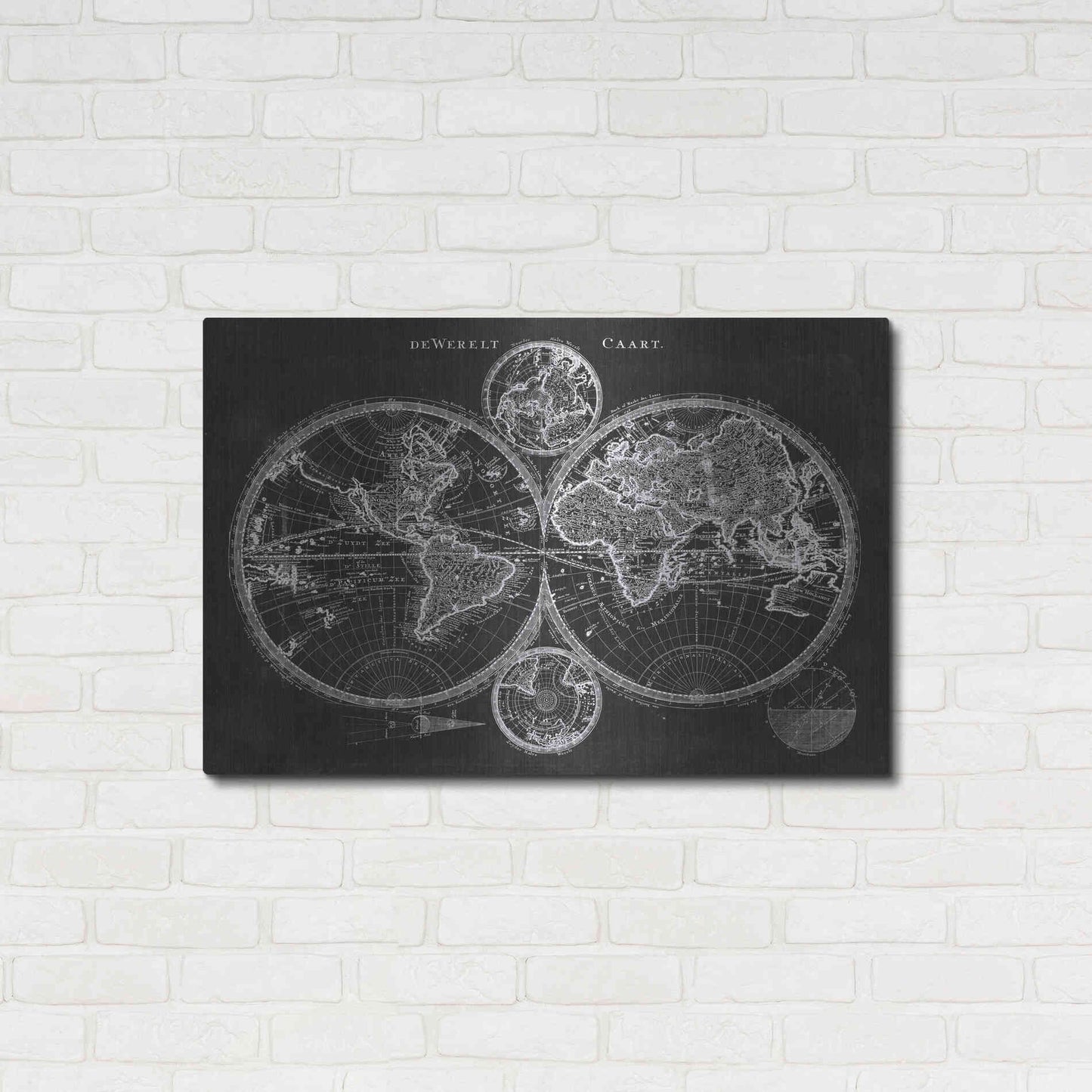 Luxe Metal Art 'Charcoal World Map' by Studio W Metal Wall Art,36x24