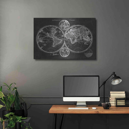 Luxe Metal Art 'Charcoal World Map' by Studio W Metal Wall Art,36x24