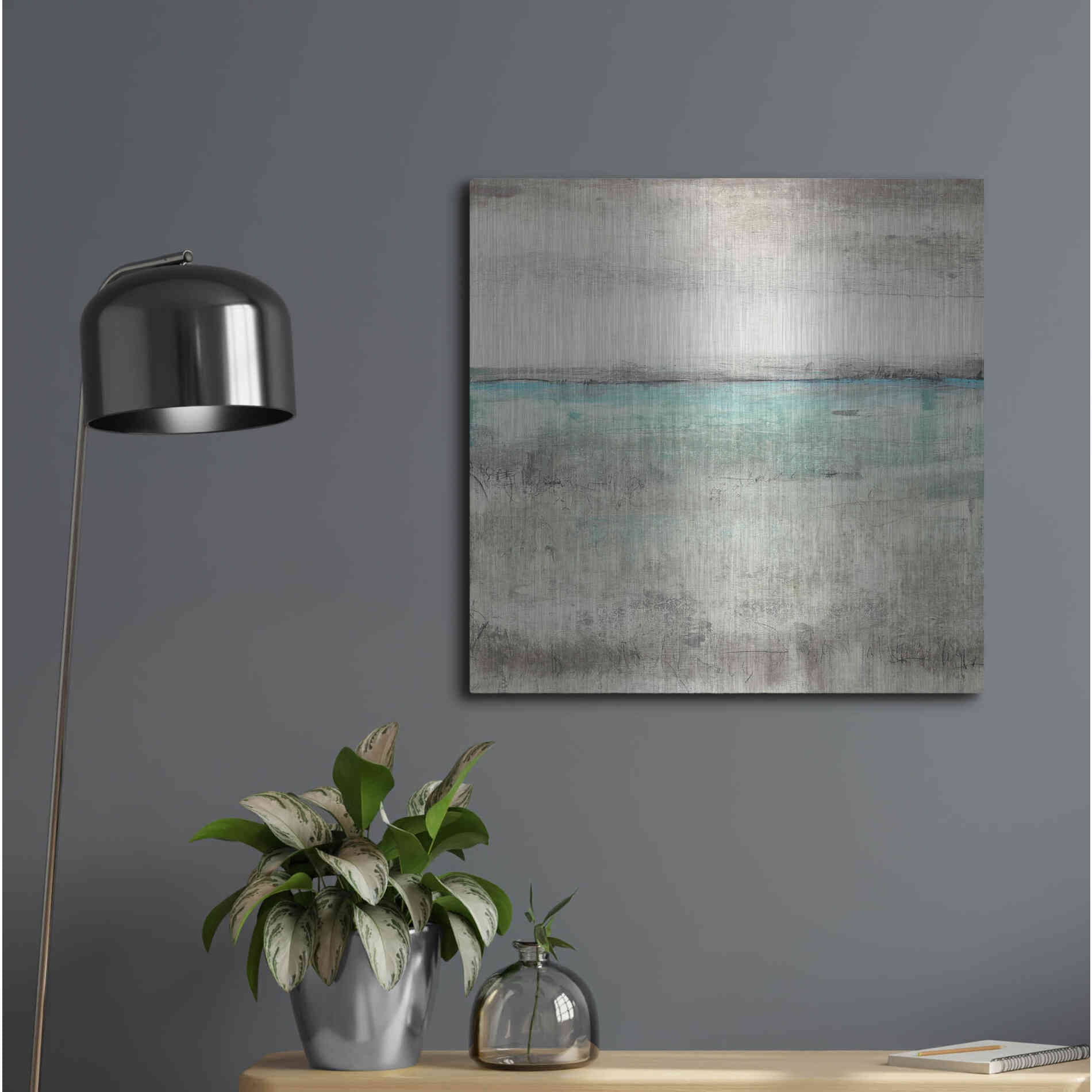 Luxe Metal Art 'Aqua Horizon II' by Tim O'Toole Metal Wall Art,24x24