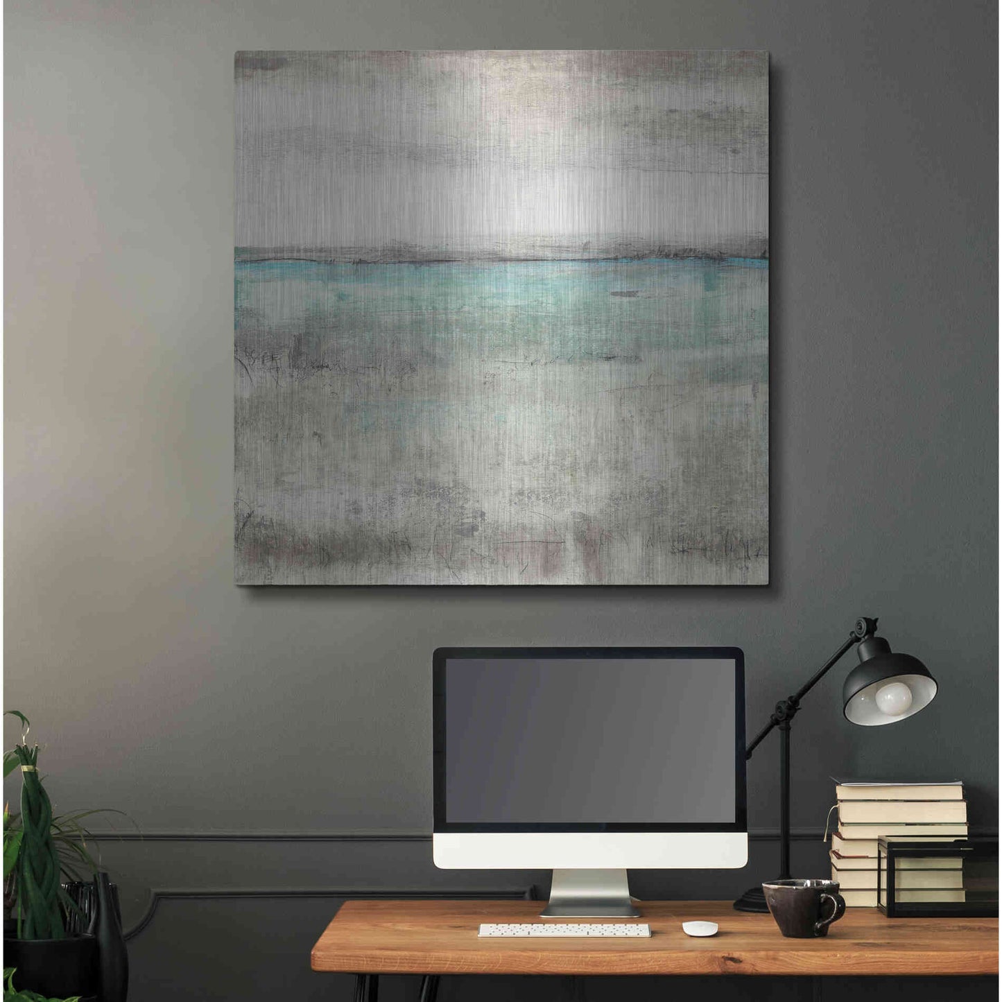 Luxe Metal Art 'Aqua Horizon II' by Tim O'Toole Metal Wall Art,36x36