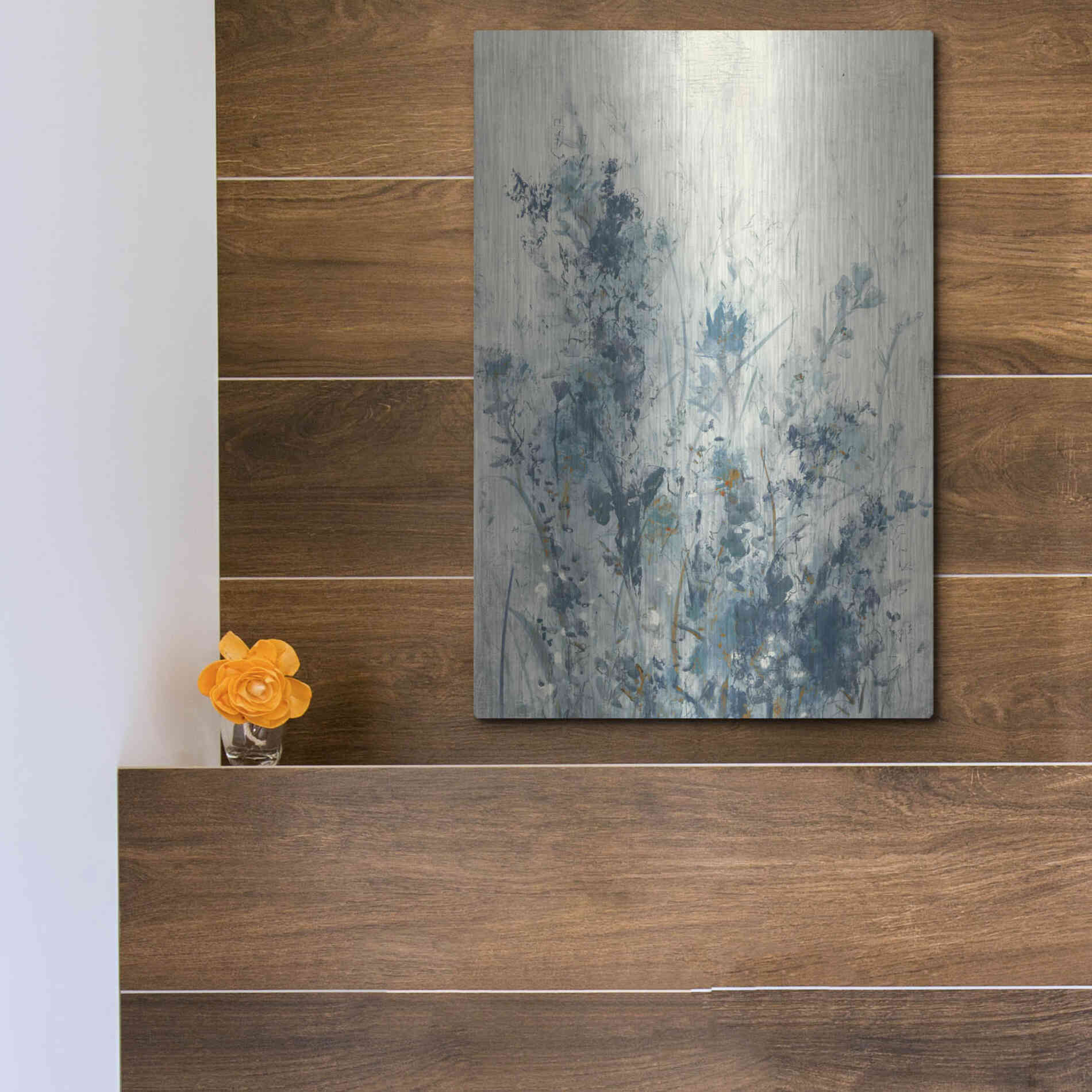 Luxe Metal Art 'Blue Spring I' by Tim O'Toole Metal Wall Art,12x16