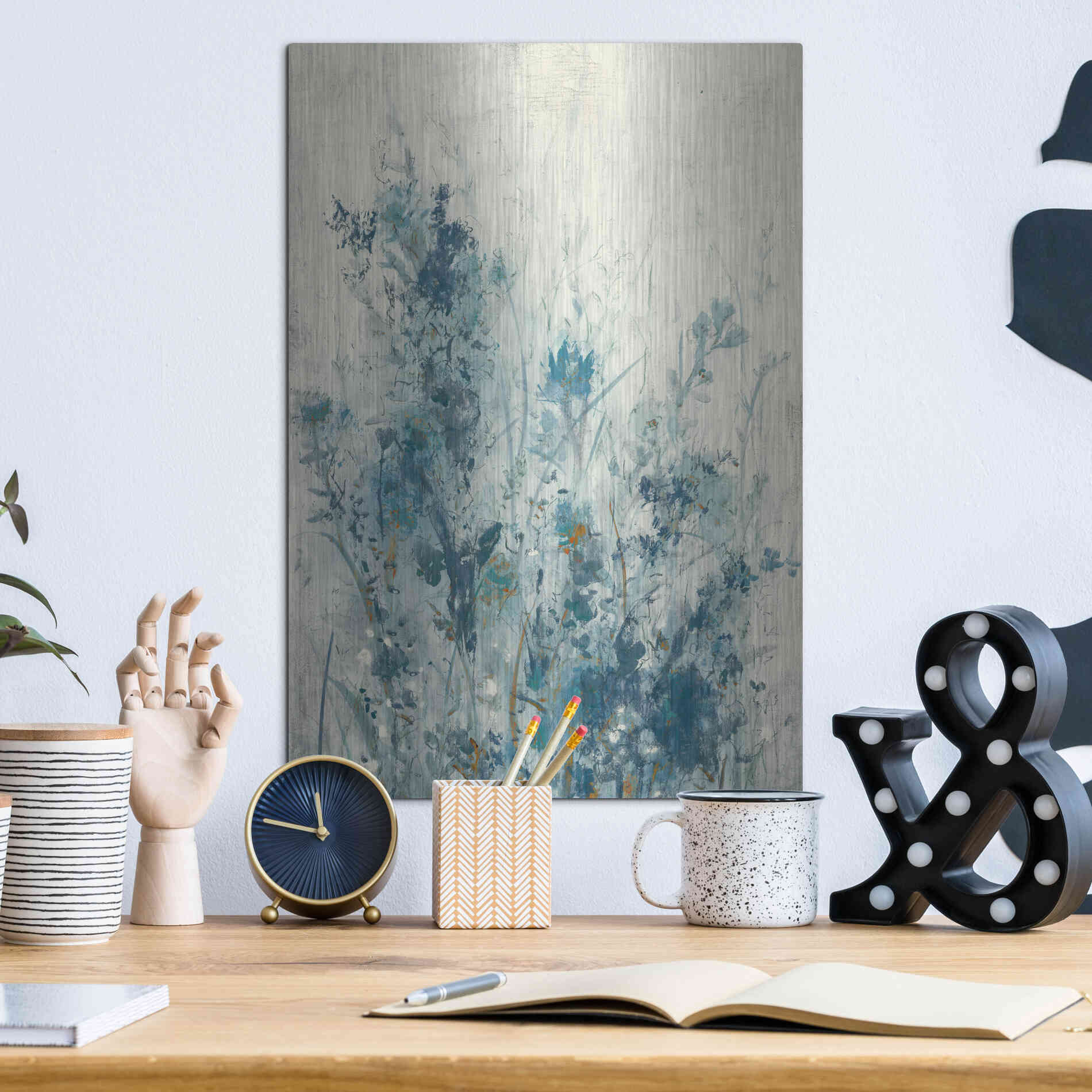 Luxe Metal Art 'Blue Spring I' by Tim O'Toole Metal Wall Art,12x16