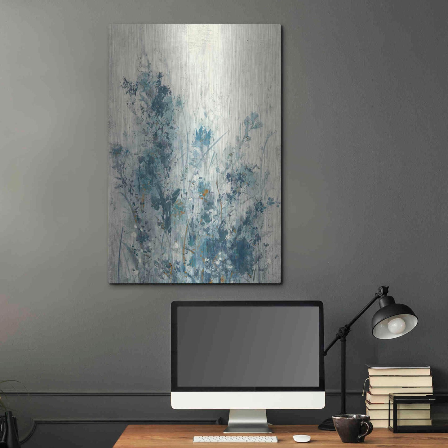 Luxe Metal Art 'Blue Spring I' by Tim O'Toole Metal Wall Art,24x36