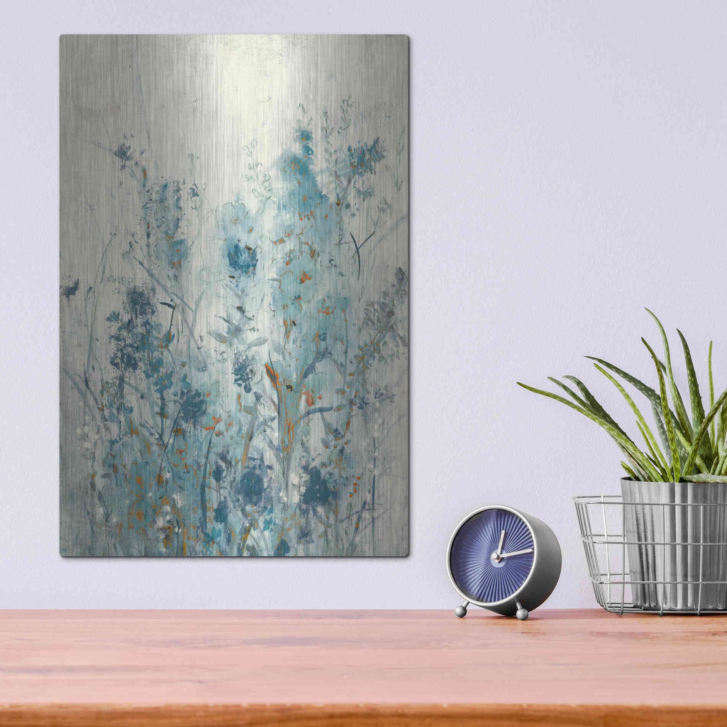 Luxe Metal Art 'Blue Spring II' by Tim O'Toole Metal Wall Art,12x16