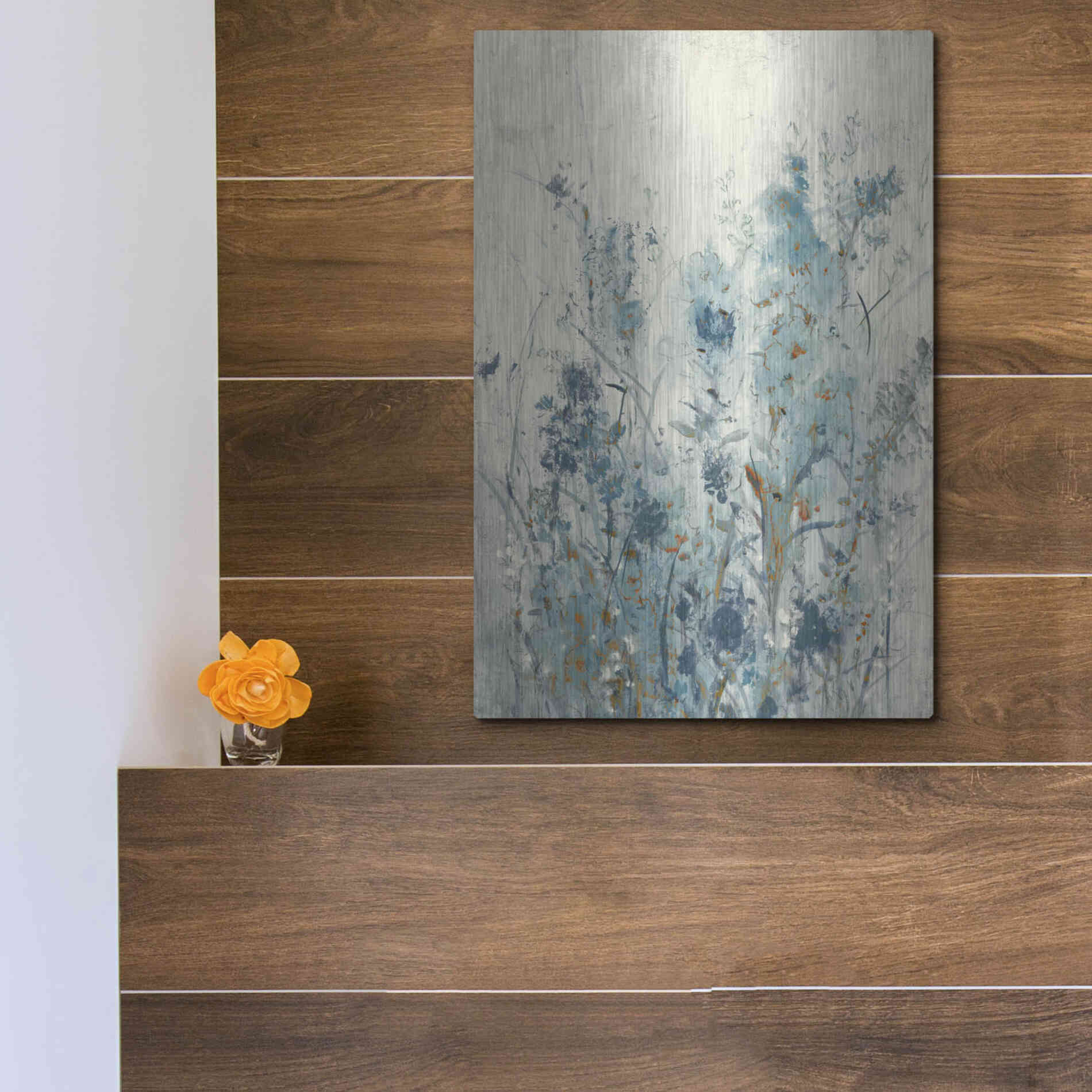 Luxe Metal Art 'Blue Spring II' by Tim O'Toole Metal Wall Art,12x16