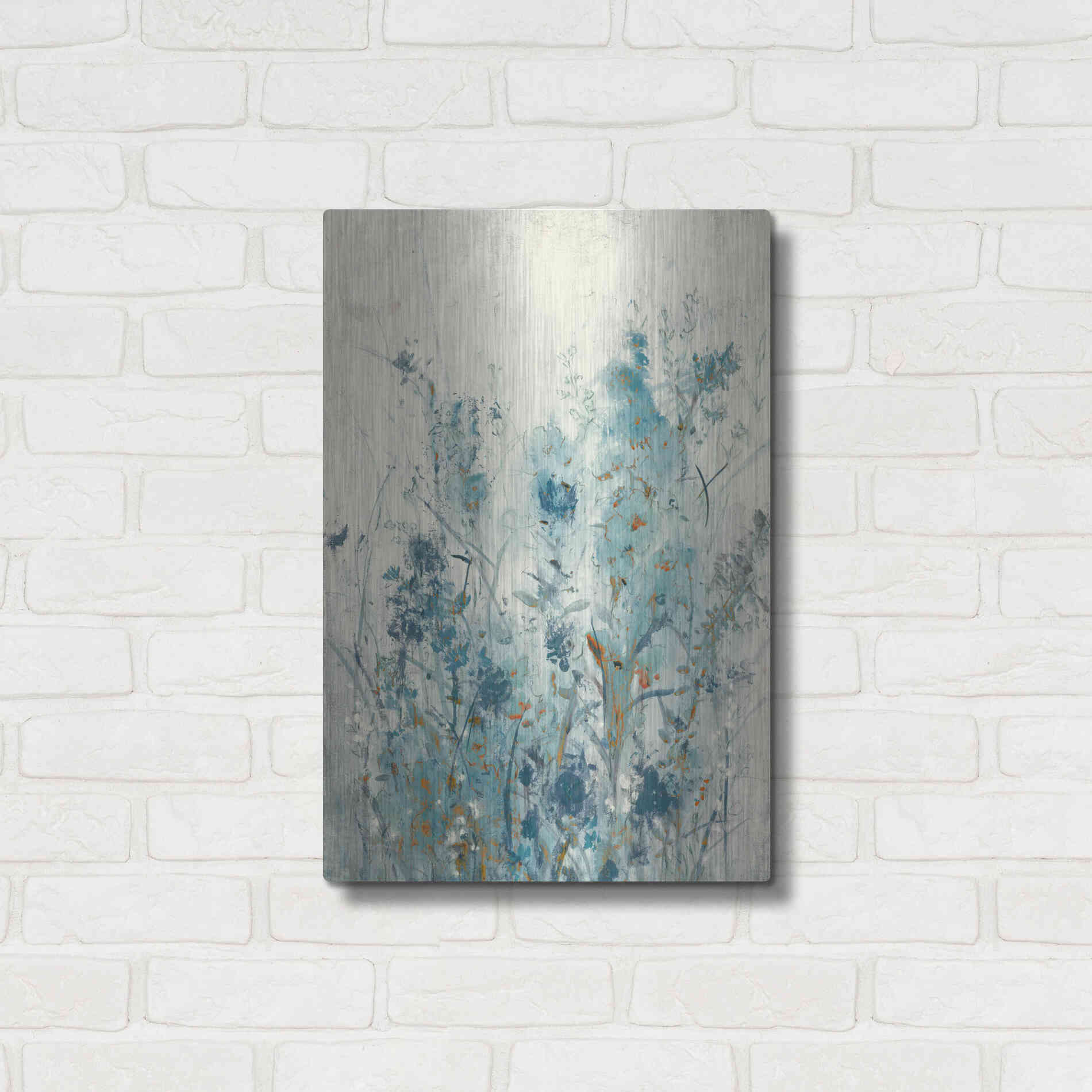 Luxe Metal Art 'Blue Spring II' by Tim O'Toole Metal Wall Art,16x24