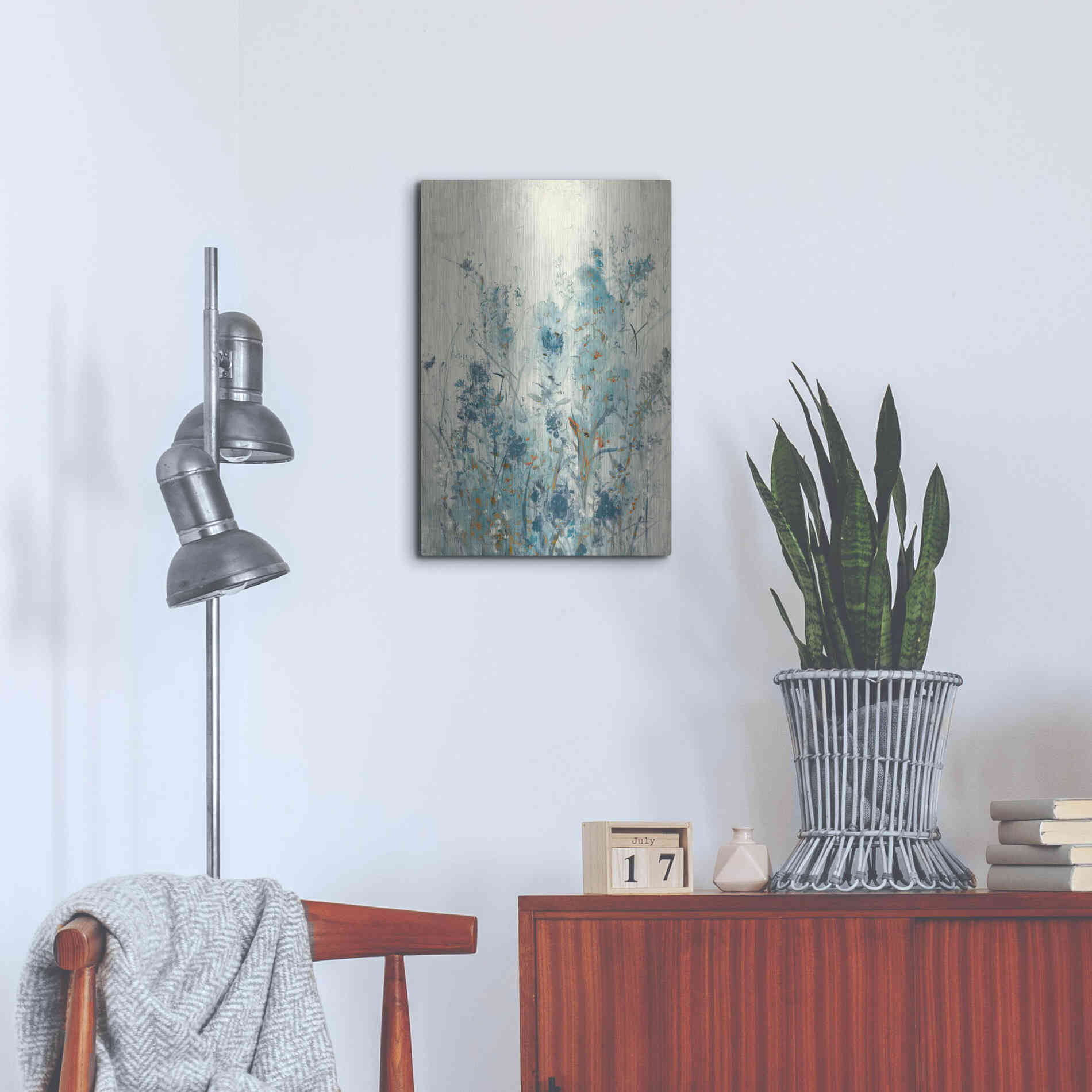 Luxe Metal Art 'Blue Spring II' by Tim O'Toole Metal Wall Art,16x24
