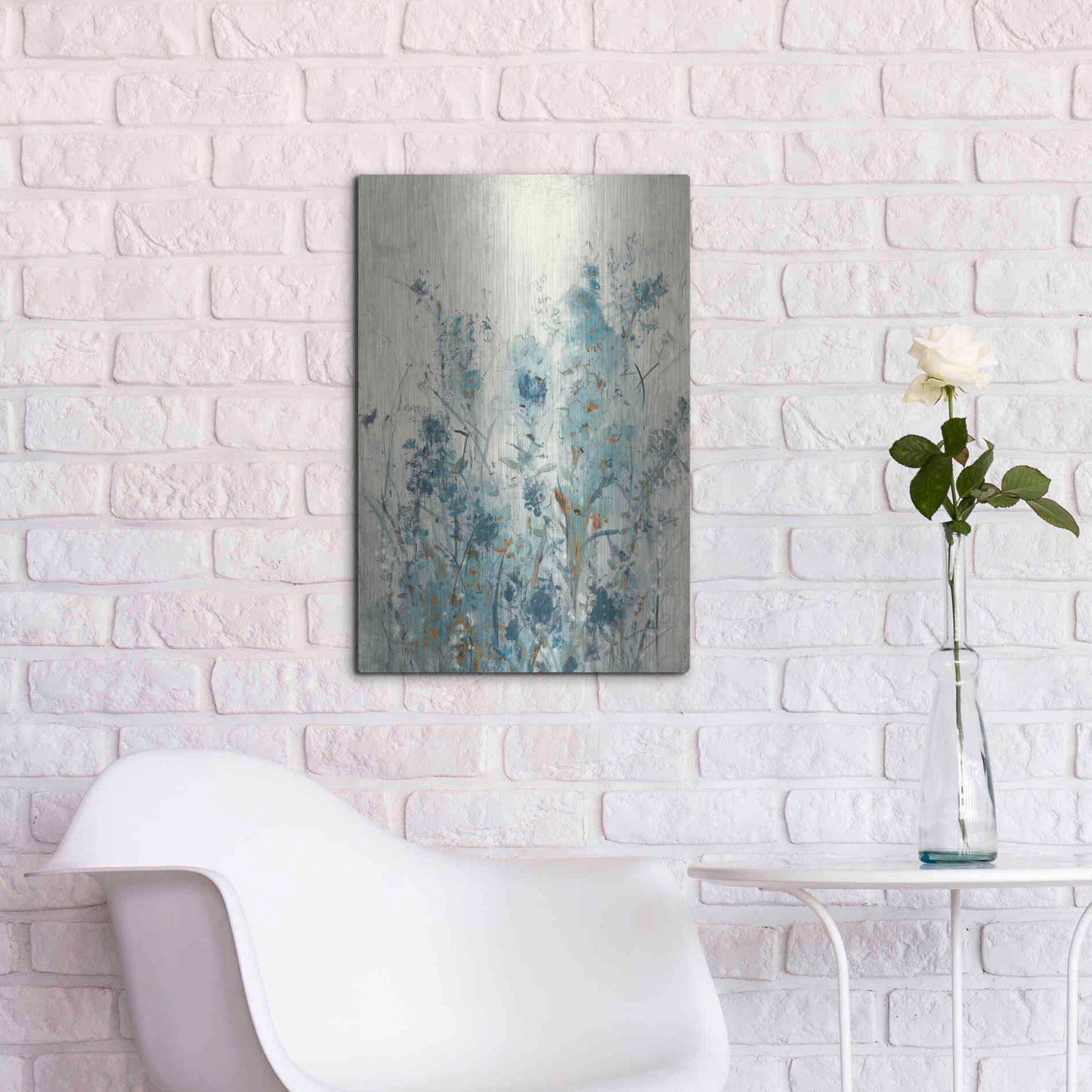 Luxe Metal Art 'Blue Spring II' by Tim O'Toole Metal Wall Art,16x24