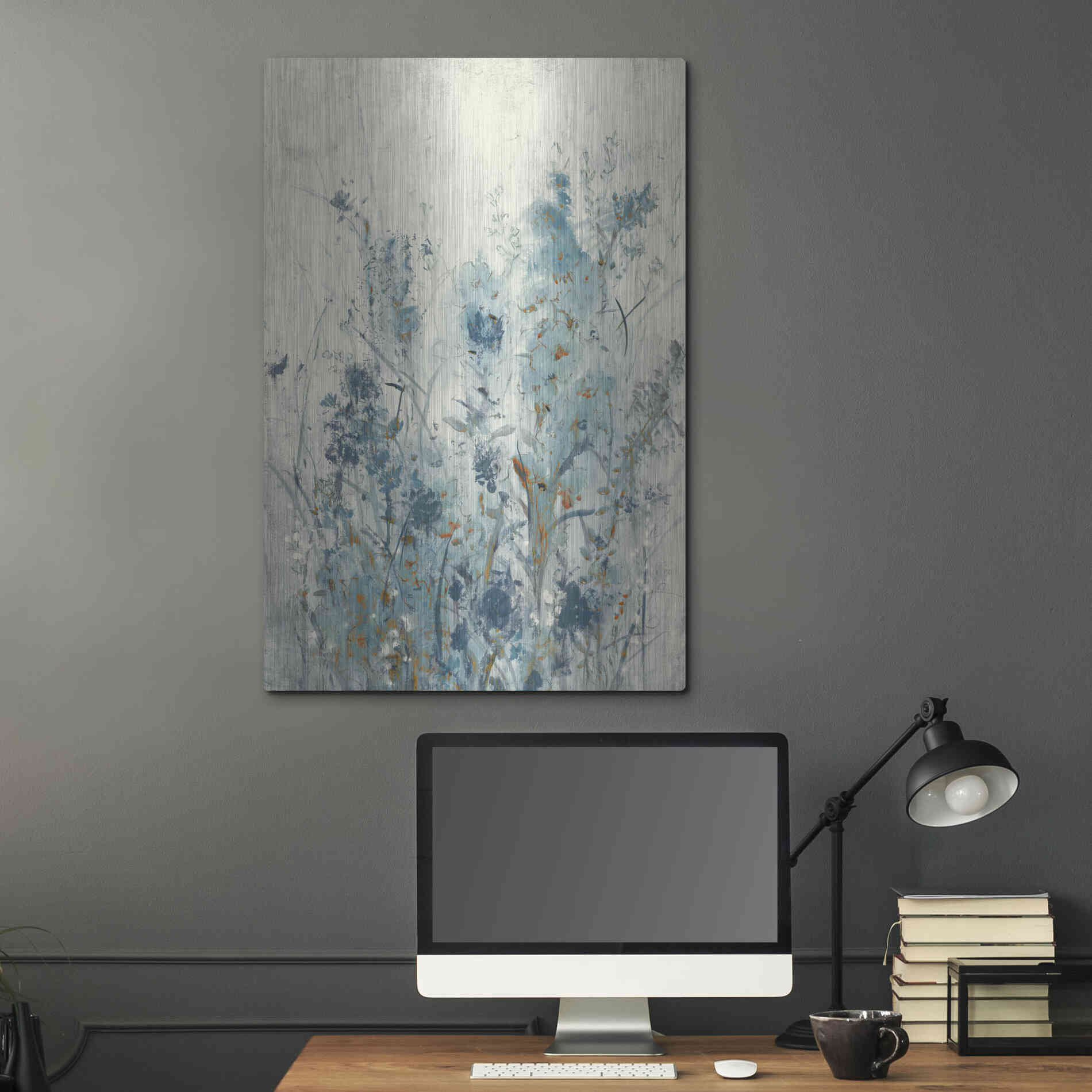 Luxe Metal Art 'Blue Spring II' by Tim O'Toole Metal Wall Art,24x36
