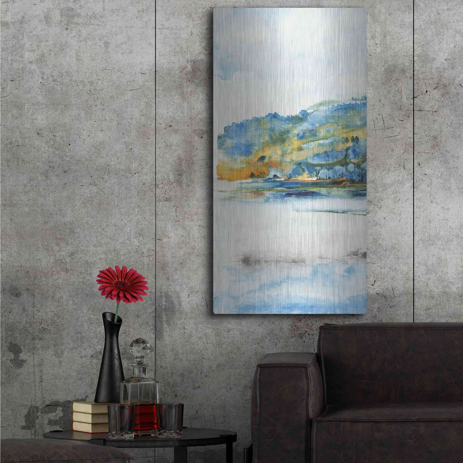 Luxe Metal Art 'Island Mist I' by Tim O'Toole Metal Wall Art,24x48