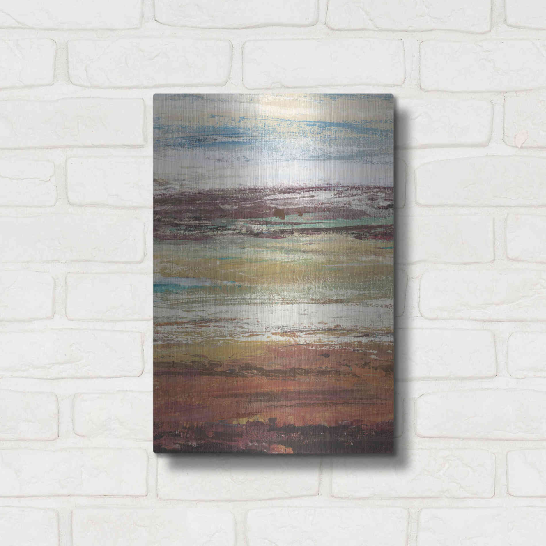 Luxe Metal Art 'Plum Vista I' by Tim O'Toole Metal Wall Art,12x16