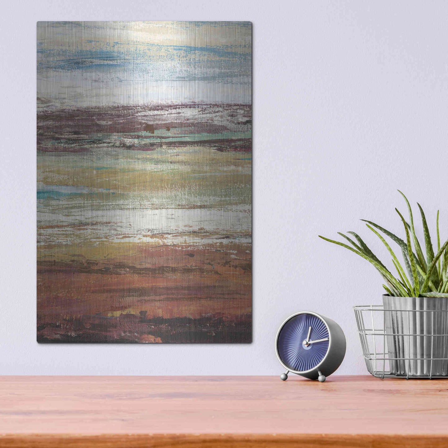 Luxe Metal Art 'Plum Vista I' by Tim O'Toole Metal Wall Art,12x16
