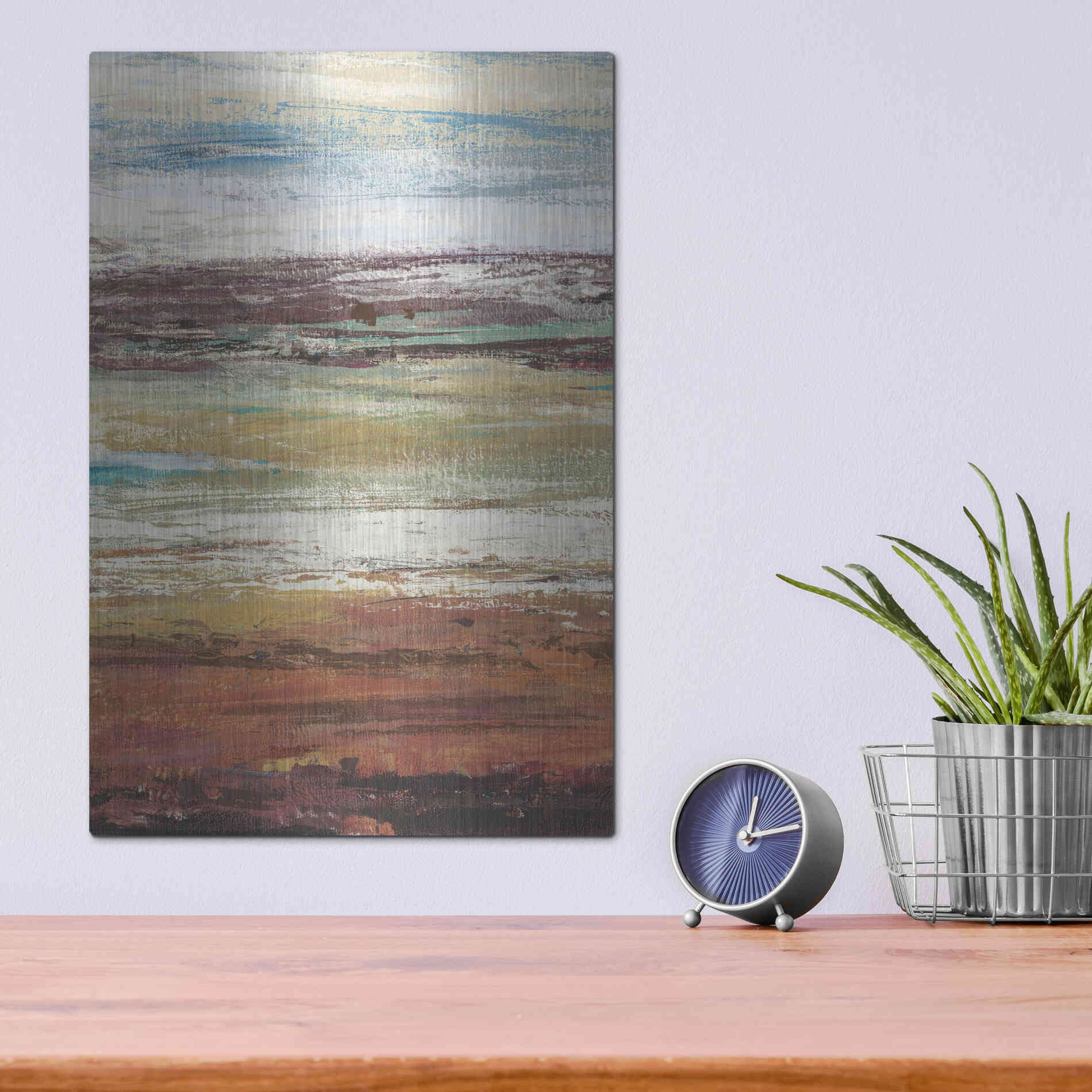 Luxe Metal Art 'Plum Vista I' by Tim O'Toole Metal Wall Art,12x16