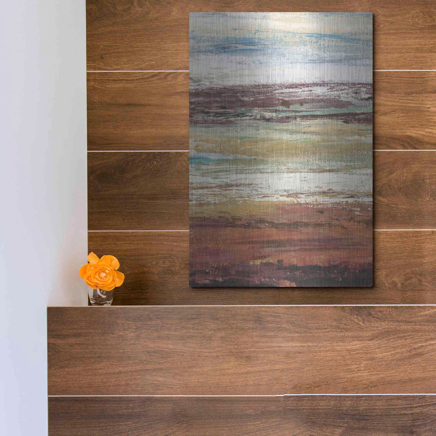 Luxe Metal Art 'Plum Vista I' by Tim O'Toole Metal Wall Art,12x16
