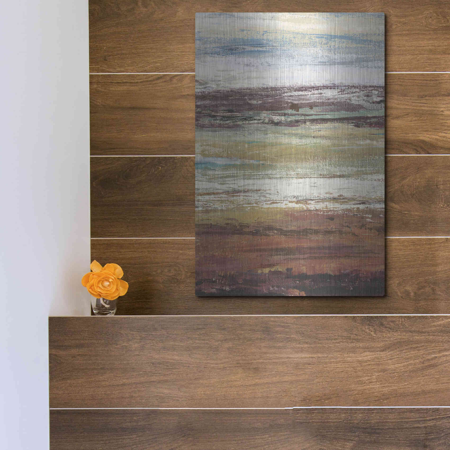 Luxe Metal Art 'Plum Vista I' by Tim O'Toole Metal Wall Art,12x16