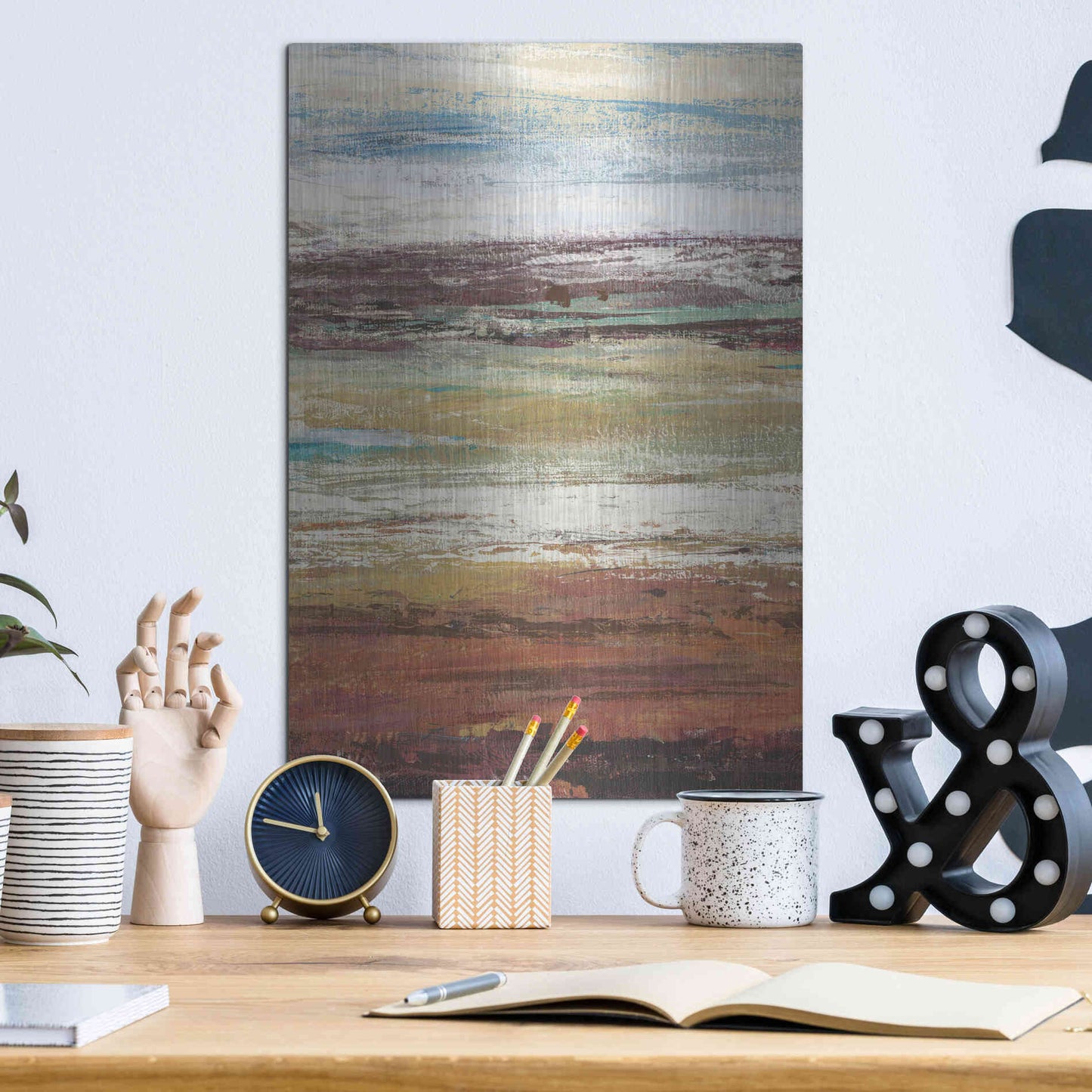 Luxe Metal Art 'Plum Vista I' by Tim O'Toole Metal Wall Art,12x16