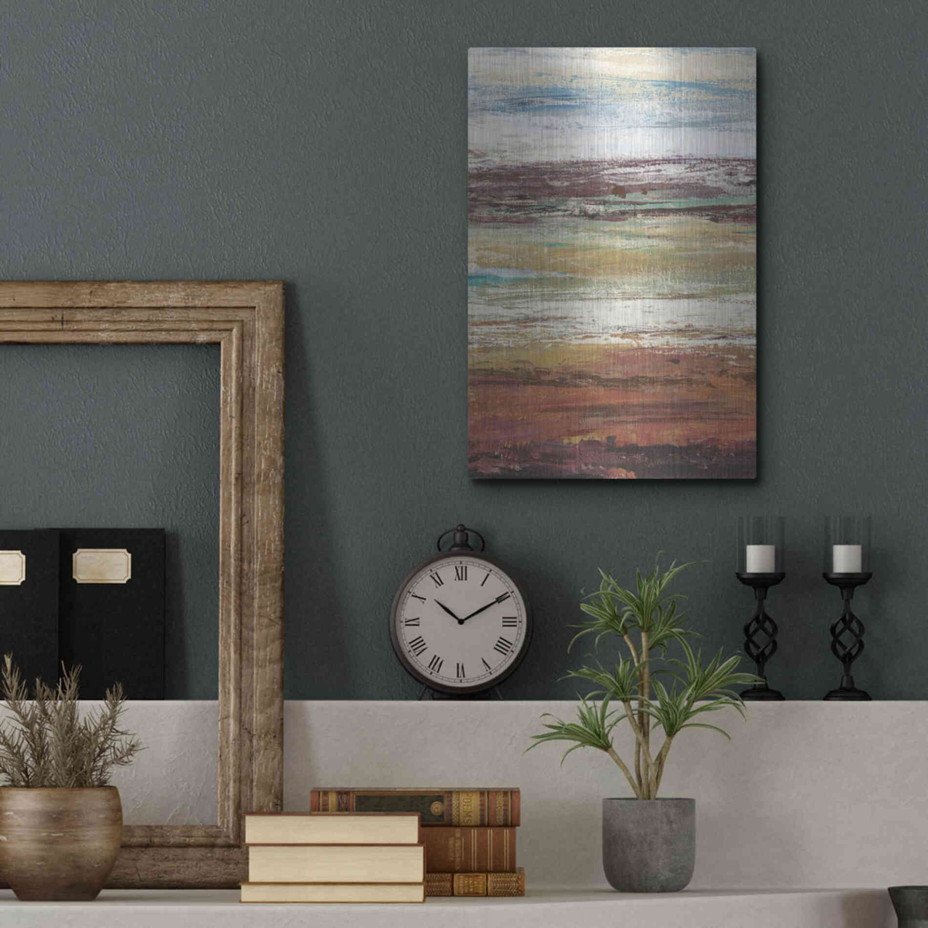 Luxe Metal Art 'Plum Vista I' by Tim O'Toole Metal Wall Art,12x16