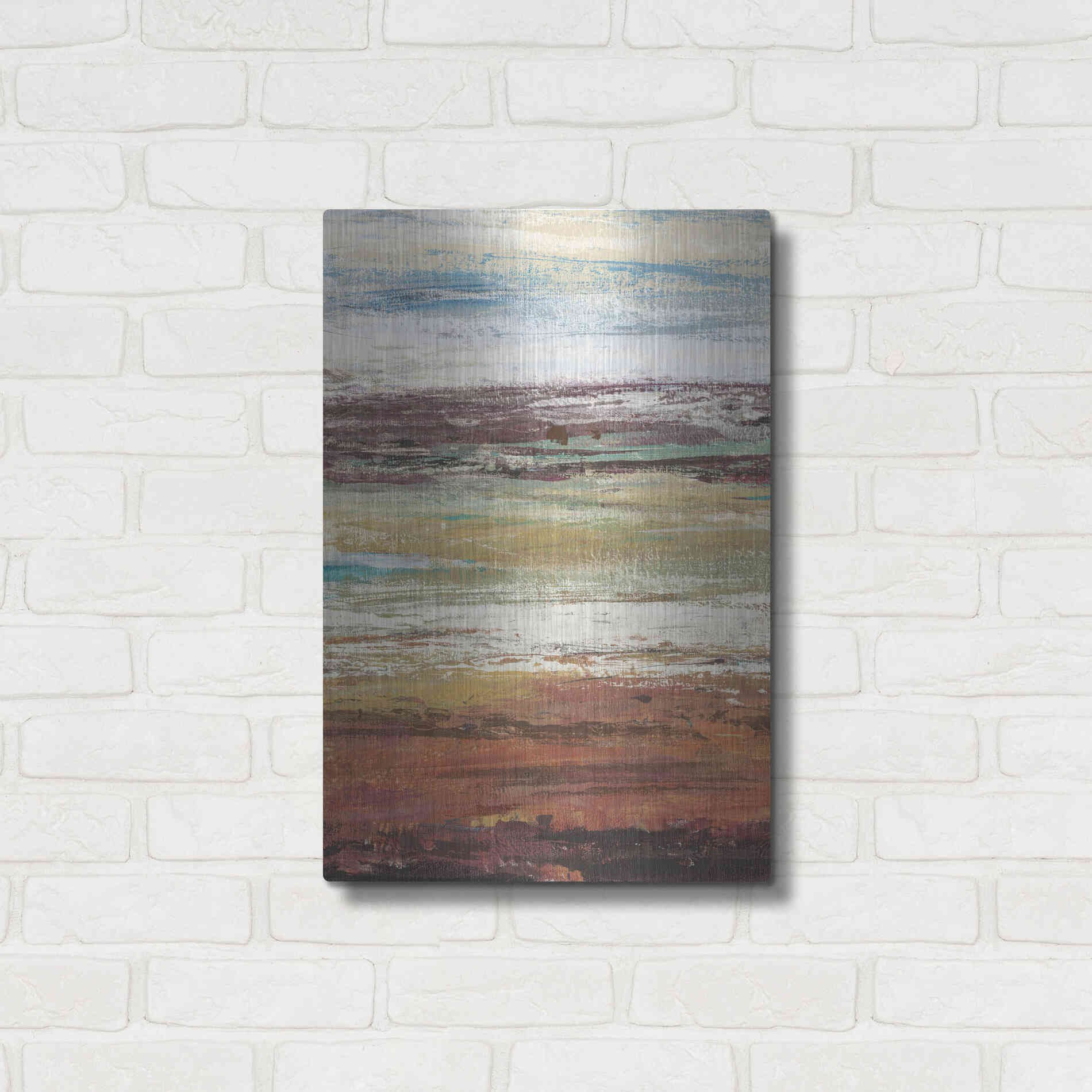 Luxe Metal Art 'Plum Vista I' by Tim O'Toole Metal Wall Art,16x24