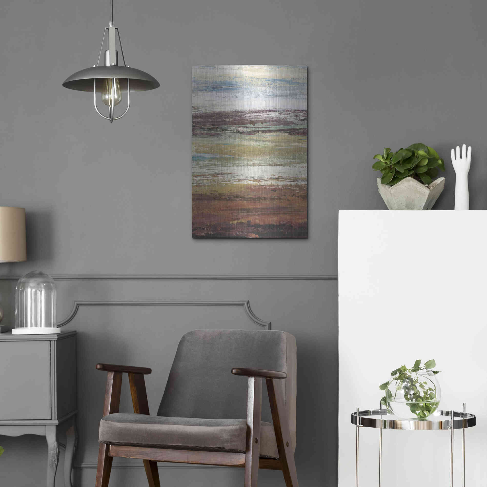 Luxe Metal Art 'Plum Vista I' by Tim O'Toole Metal Wall Art,16x24