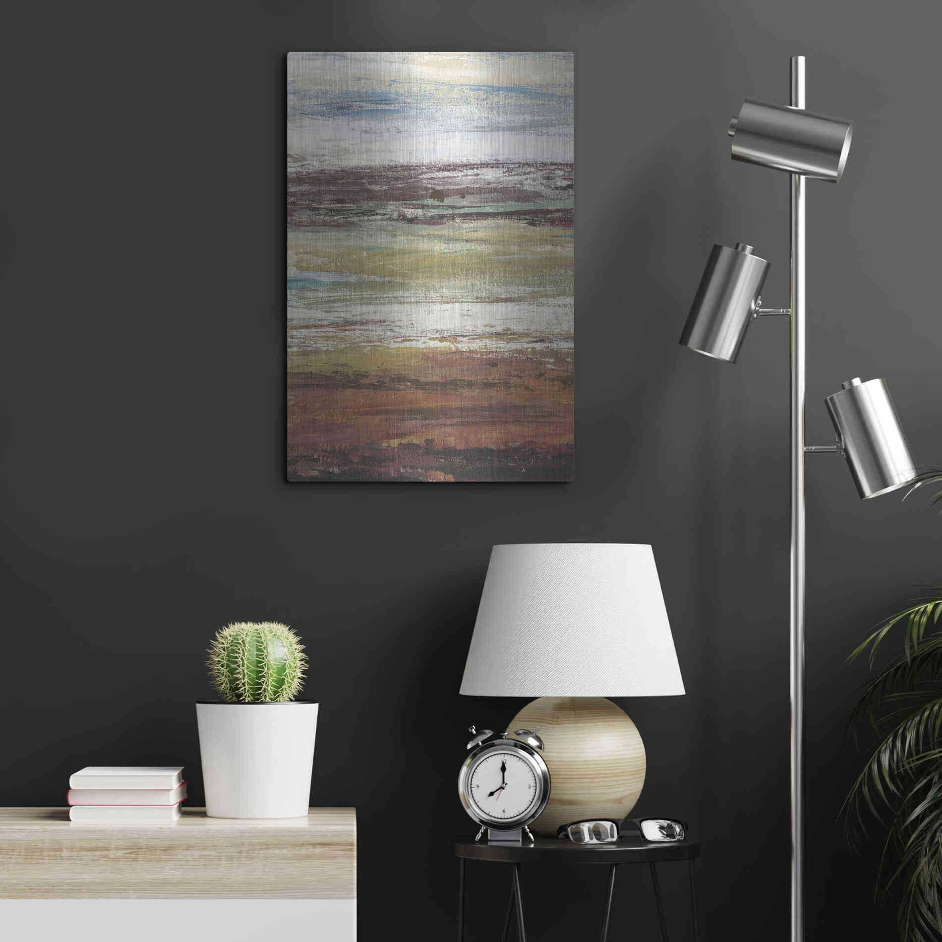 Luxe Metal Art 'Plum Vista I' by Tim O'Toole Metal Wall Art,16x24