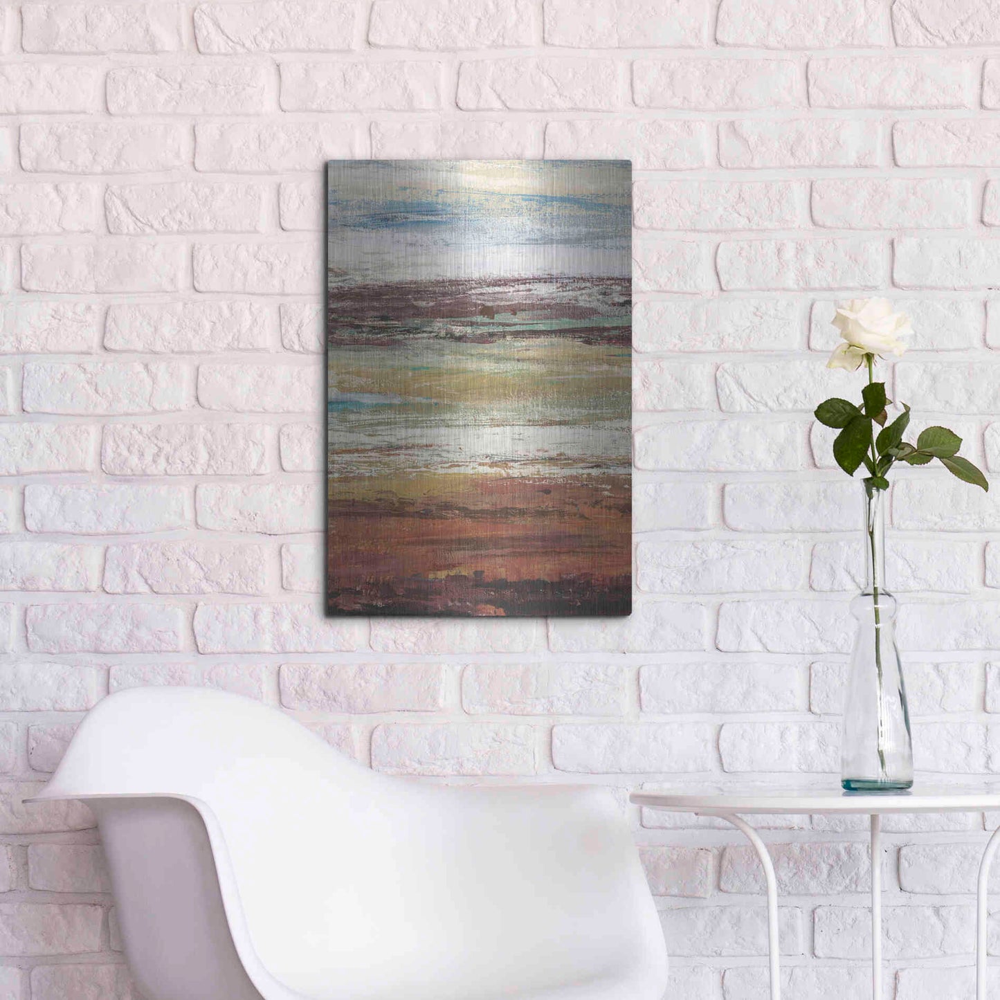 Luxe Metal Art 'Plum Vista I' by Tim O'Toole Metal Wall Art,16x24