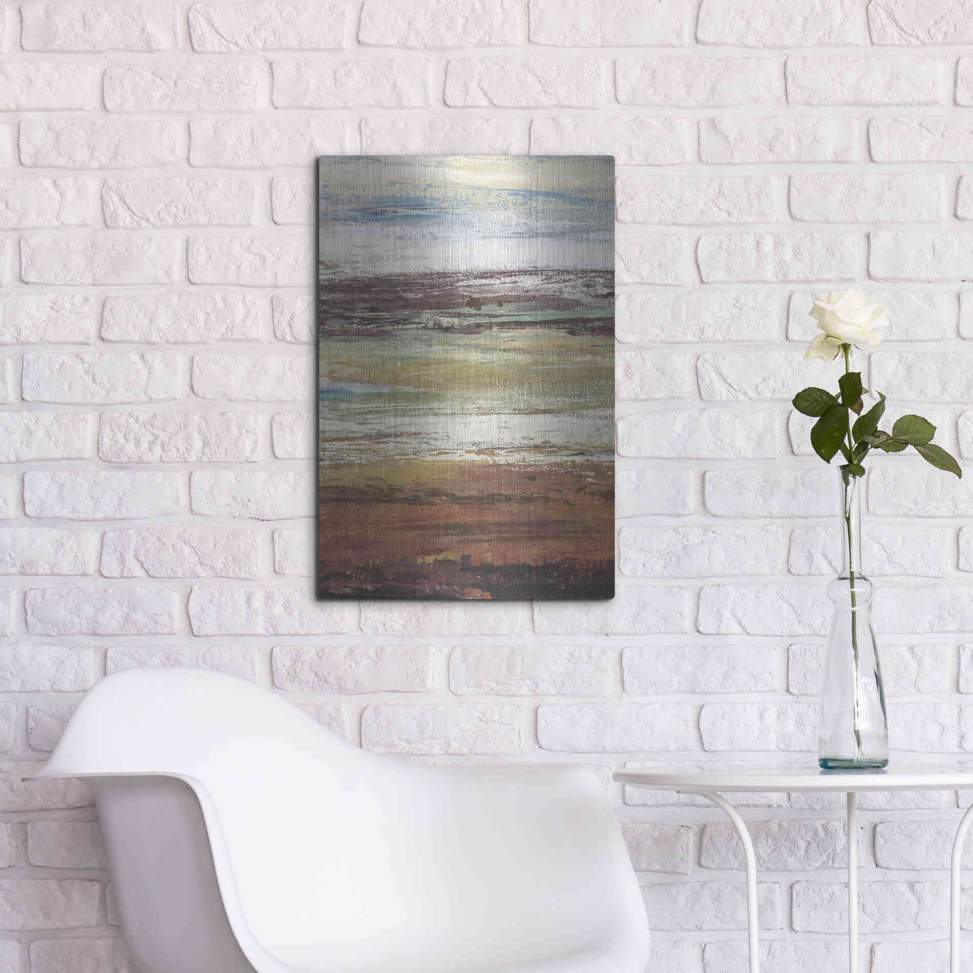 Luxe Metal Art 'Plum Vista I' by Tim O'Toole Metal Wall Art,16x24