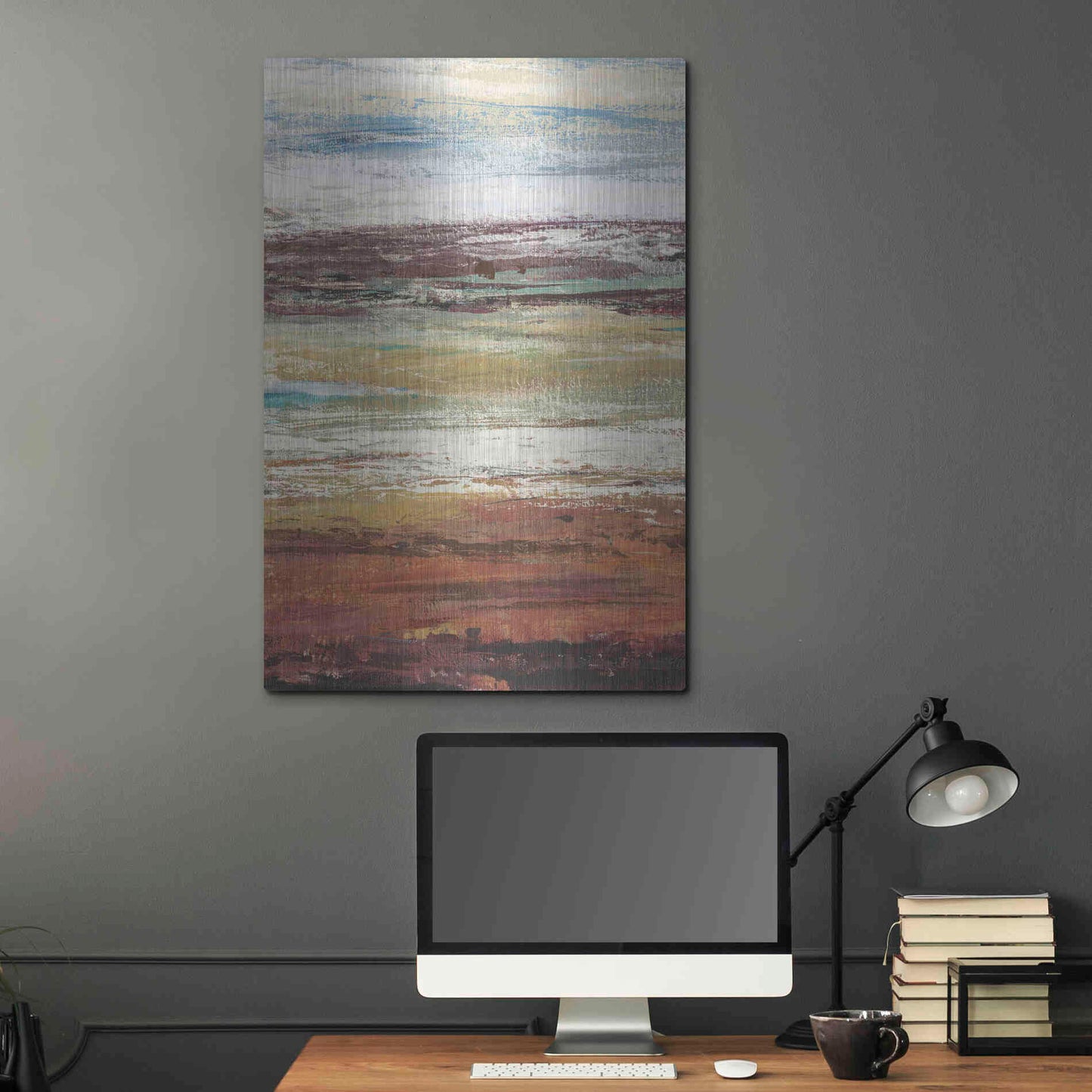 Luxe Metal Art 'Plum Vista I' by Tim O'Toole Metal Wall Art,24x36