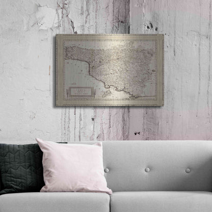 Luxe Metal Art 'Antique Map of Tuscany' by Unknown Metal Wall Art,36x24