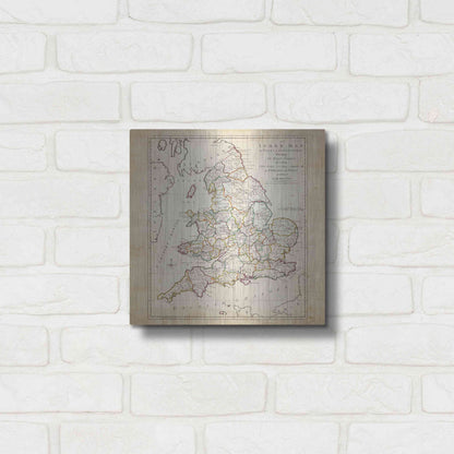 Luxe Metal Art 'Towns, Castles & Abbeys in England & Wales' by Unknown Metal Wall Art,12x12