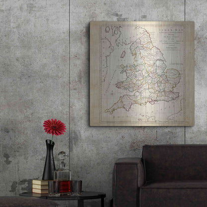 Luxe Metal Art 'Towns, Castles & Abbeys in England & Wales' by Unknown Metal Wall Art,36x36