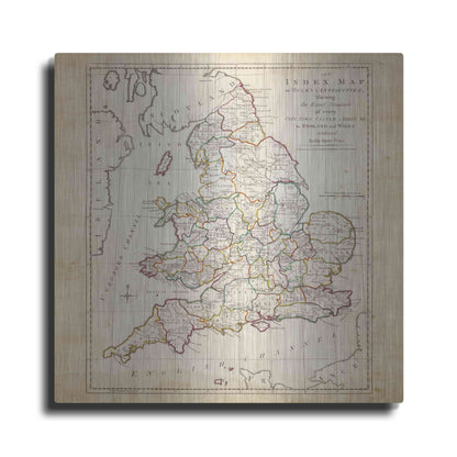 Luxe Metal Art 'Towns, Castles & Abbeys in England & Wales' by Unknown Metal Wall Art