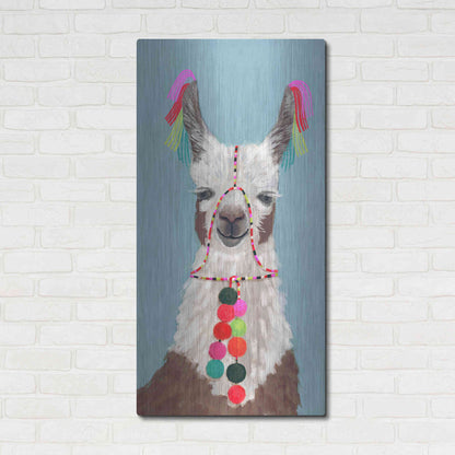 Luxe Metal Art 'Adorned Llama I' by Victoria Borges Metal Wall Art,24x48