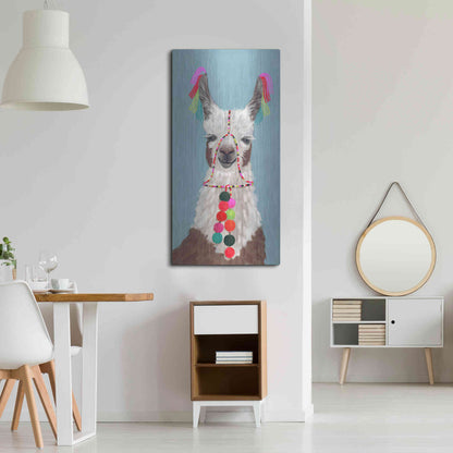 Luxe Metal Art 'Adorned Llama I' by Victoria Borges Metal Wall Art,24x48